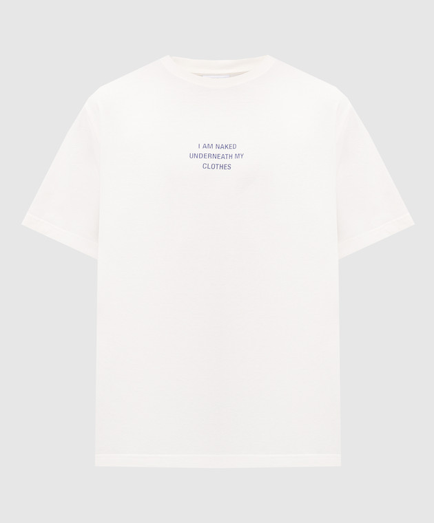 Vetements Футболка цвета айвори с надписью MH27TR173Wm