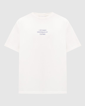 Vetements Футболка цвета айвори с надписью MH27TR173Wm