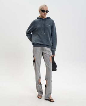 Off-White Синий худой Landscape с логотипом OWBB035F25FLE003