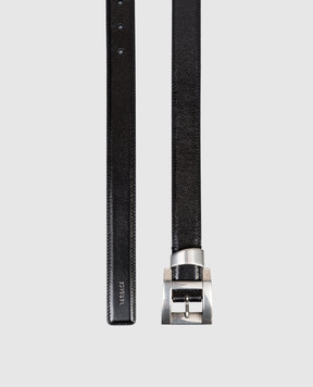 Versace Чорний шкіряний глянцевий ремінь з принтом логотипа 10237351A17848