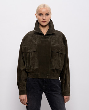 Saint Laurent Зелена замшева куртка 785562YC2AY