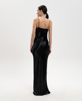 Balmain Чорна сукня з ланцюжком GF1RN340VI60