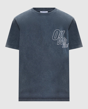 Off-White Синя футболка з принтом логотипа 44MAA027F5J00D