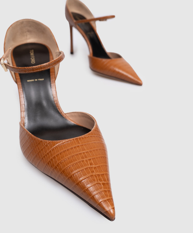 Tom Ford Коричневі шкіряні туфлі Vertigo Mary Jane W3895LCL381P зображення 5