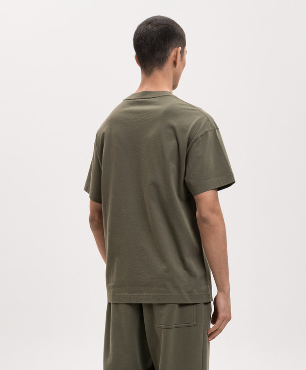 Palm Angels Футболка кольору хакі з принтом логотипа PMAA109S26JER008 зображення 4