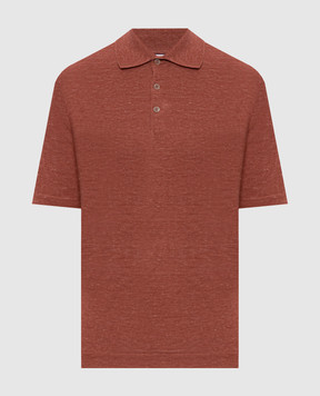 Brunello Cucinelli Красное поло с льном M2L00315