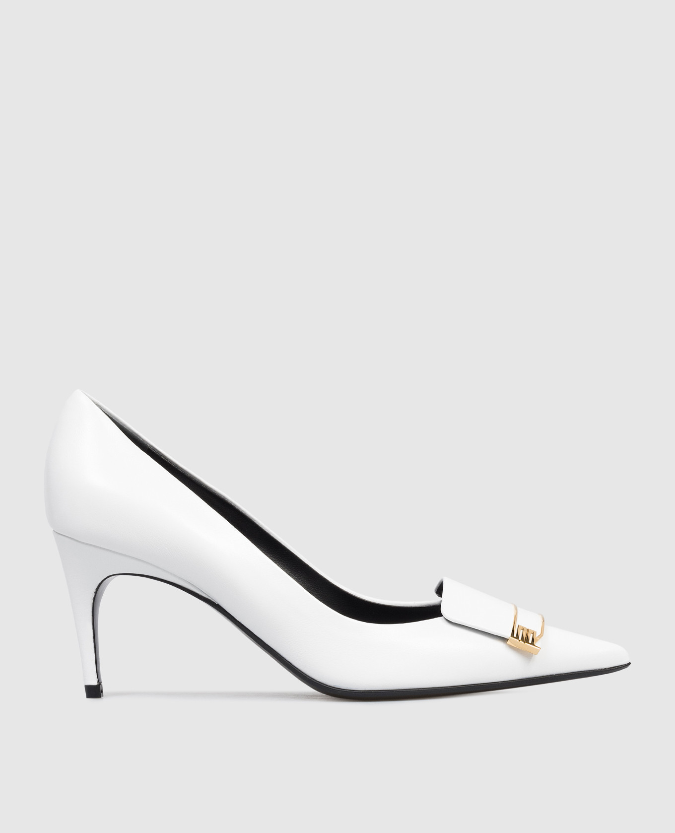 Белые кожаные туфли с монограммой