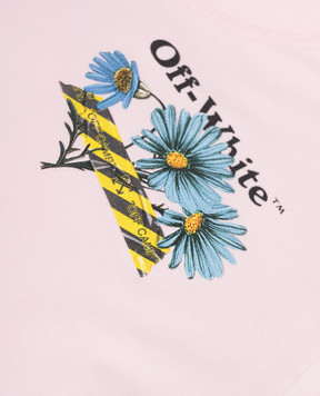 Off-White Дитяча рожева футболка Daisy 44GAA001S26J004