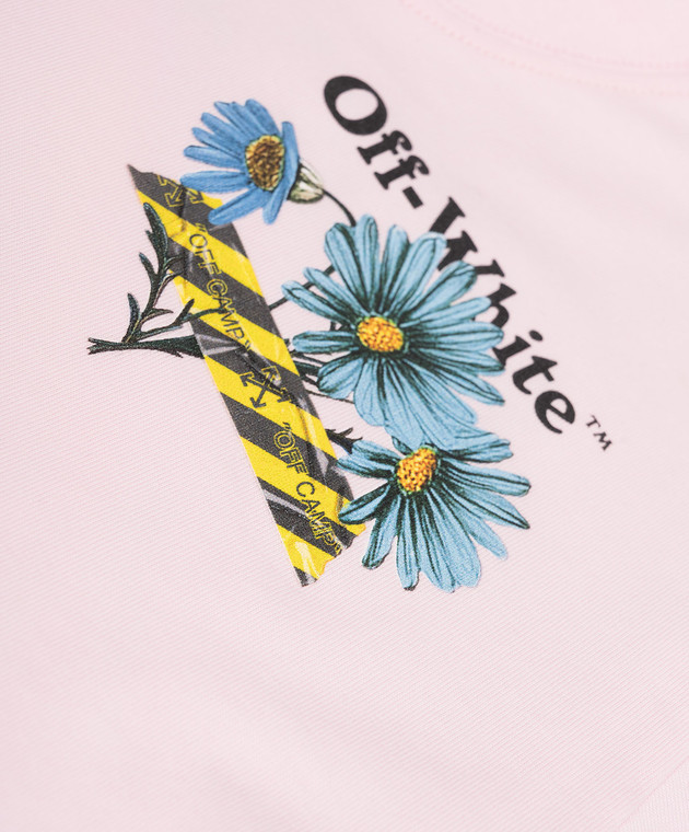 Off-White Дитяча рожева футболка Daisy 44GAA001S26J004 зображення 3
