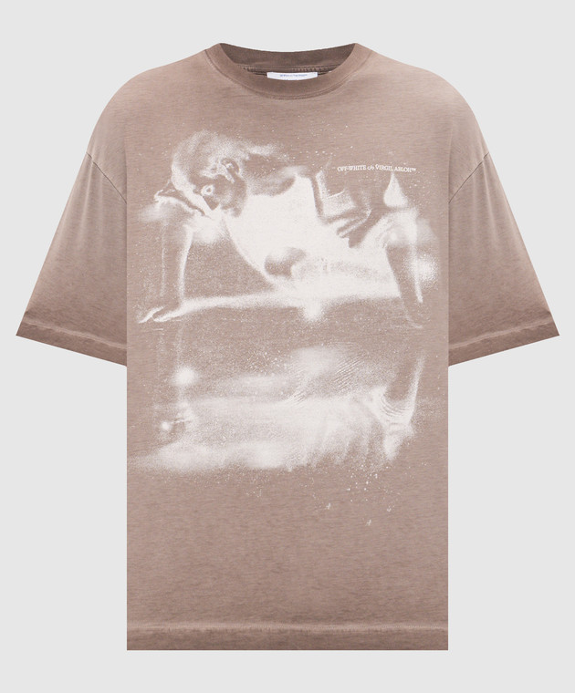 Off-White Бежевая футболка Dreaming Narciso 44MAA120F26J015