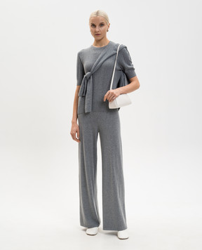 LISA YANG Сірий топ Nika з кашеміром у візерунок 2026070