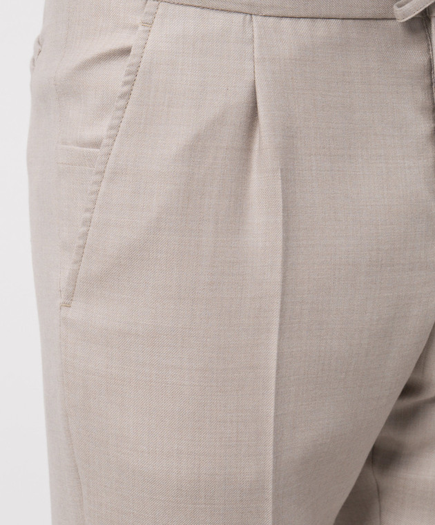 Enrico Mandelli Бежеві штани з кашеміру GYM02B5607 зображення 5