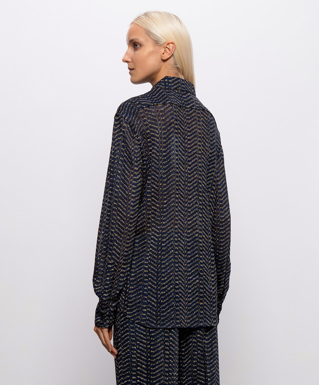 Missoni Синяя блуза с люрексом DS26WJ05BR015R изображение 4