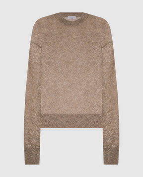 Brunello Cucinelli Бежевый джемпер с шерстью с люрексом MBG775520P