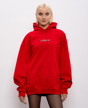 Vetements Червоне худі з принтом ME76HD216R