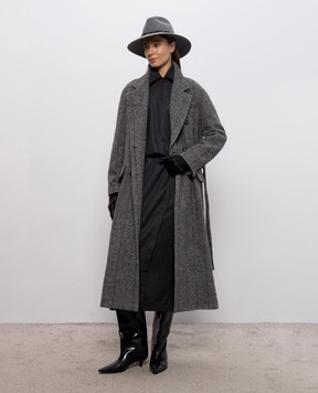 Brunello Cucinelli Серое платье из шерсти MP550AB1A2