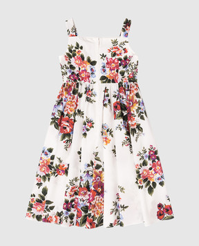 Dolce&Gabbana Дитяча біла сукня в квітковий принт L53DI6HS5UU