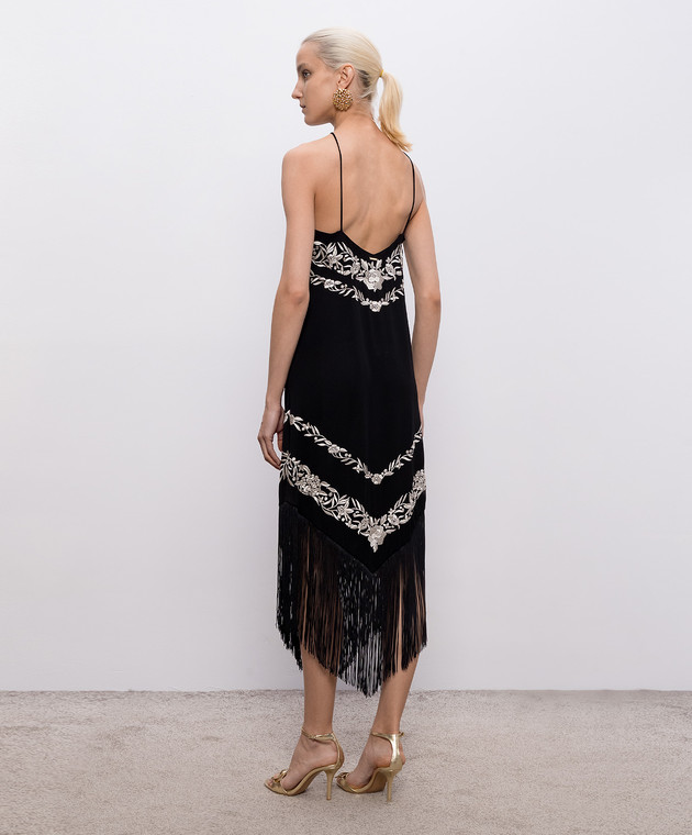 Twinset Черное платье с бахромой 261TT2411 изображение 3