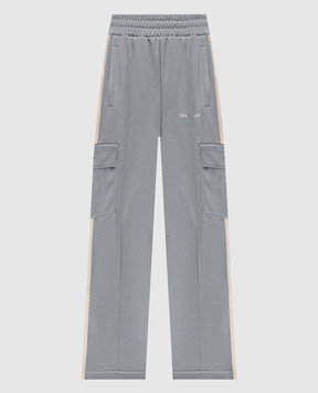 Palm Angels Сірі спортивні штани в стилі карго з логотипом PMCJ04BF25FAB002