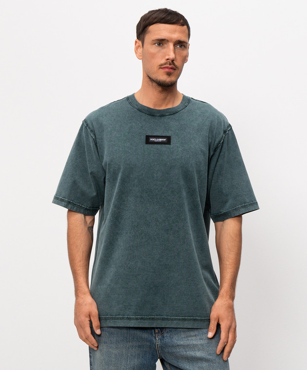 Dolce&Gabbana Зелена футболка з патчем логотипа G8RI4TG7P1O зображення 3