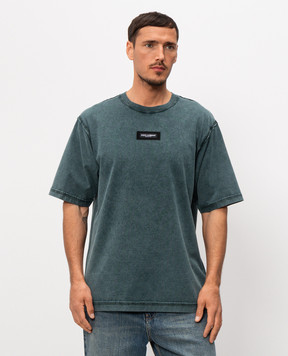 Dolce&Gabbana Зелена футболка з патчем логотипа G8RI4TG7P1O