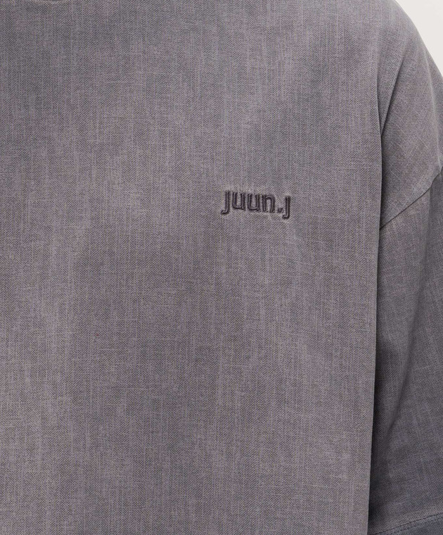Juun.j Сіра футболка з вишивкою логотипа JC6742P21R зображення 5