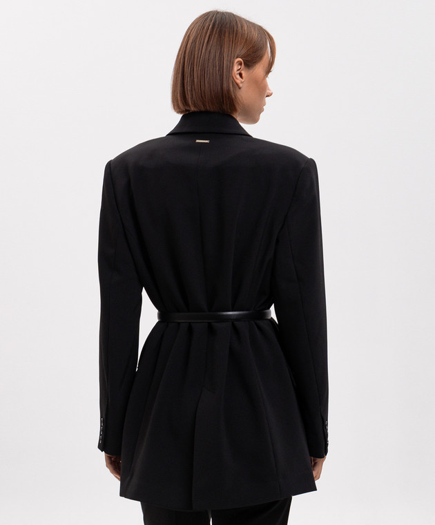 Twinset Черный двубортный жакет с поясом 262LI2DQQ изображение 4
