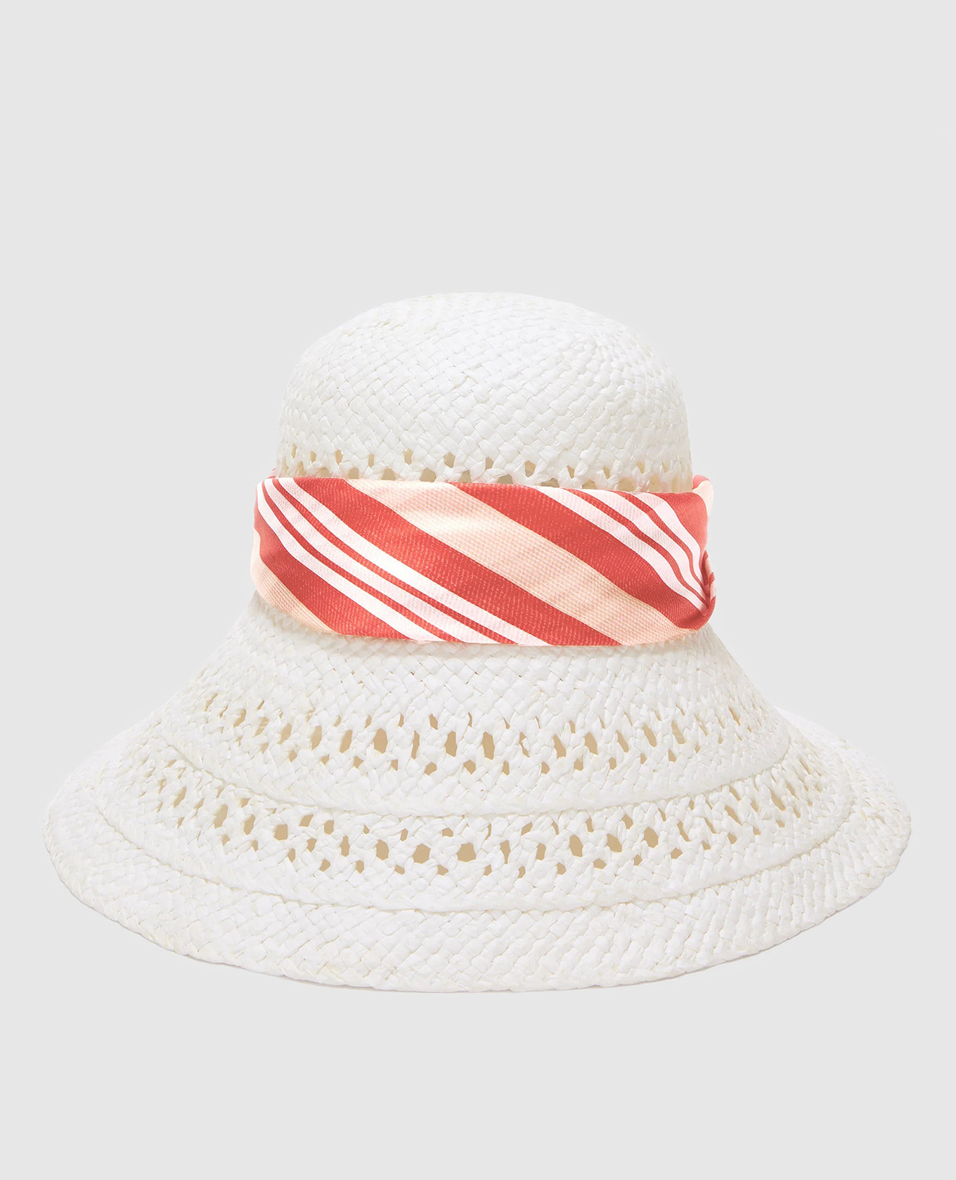 

Белая шляпа с контрастным платком, Белый, Шляпы