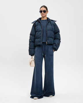 Off-White Синя стьобана куртка з логотипом 2EJ008F25FAB001