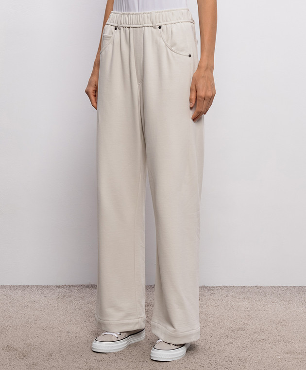Brunello Cucinelli Бежевые штаны MN05NHF499 изображение 3