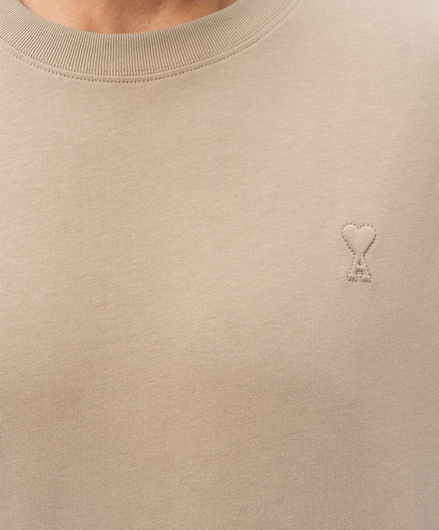 Ami Paris Бежева футболка Ami de Coeur UTS341726m зображення 5