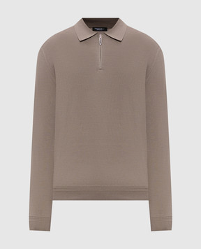 Stefano Ricci Сіре поло із шовку з монограмою логотипа K616215P30F26101