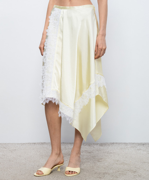 3.1 Phillip Lim Желтая асимметричная юбка с кружевом S26136239SKY изображение 3
