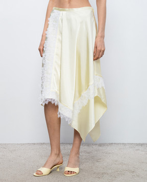3.1 Phillip Lim Желтая асимметричная юбка с кружевом S26136239SKY