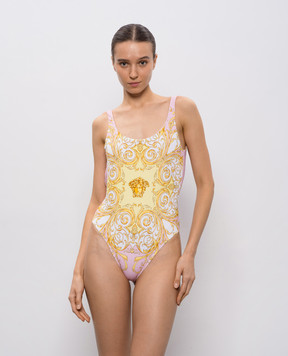 Versace Рожевий купальник в принт Spring Barocco 10165921A17194