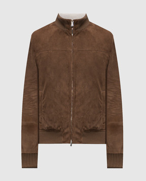 Enrico Mandelli Коричневая замшевая куртка 2T105A7511