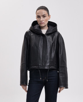 Max Mara Sportmax Черная кожаная куртка KABALA SPXKABALA