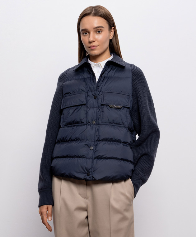 Brunello Cucinelli Синя пухова куртка MD5987696P зображення 3
