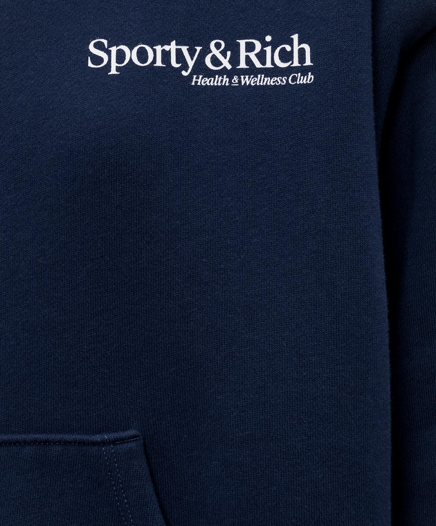 Sporty & Rich Синє худі з принтом логотипа ST095710087BL106w зображення 5