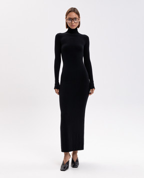 Jacob Lee Черное платье из кашемира WCD0018AW26SLIT