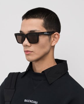 Balenciaga Коричневые солнцезащитные очки Soho Square XL 847030T0039