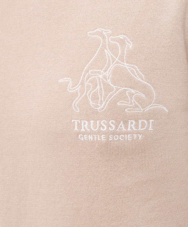 Trussardi Бежевый джемпер с вышивкой M0628000067NMK628K09 изображение 5
