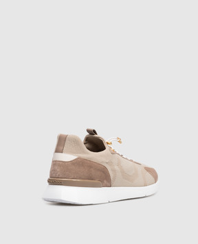 Stefano Ricci Бежеві комбіновані кросівки з логотипом UV098G5289TSDPWY