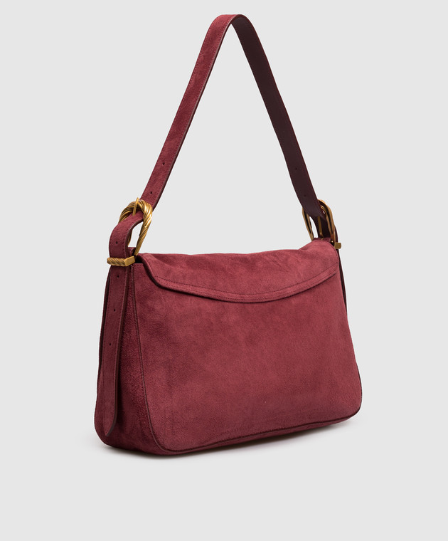 Twinset Бордовая замшевая сумка Liliane 262TD8240 изображение 3