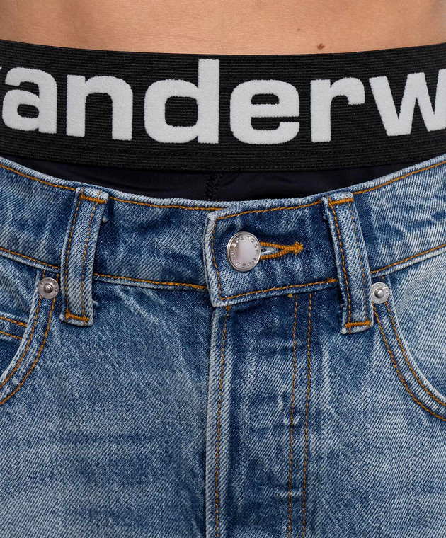 Alexander Wang Синие джинсы-бананы с эффектом потертости 4DC3264300 изображение 5