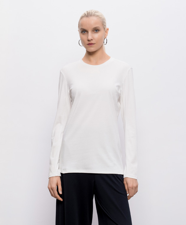 Intoca Белый лонгслив из хлопка DIOSBASICPOUD45 изображение 3