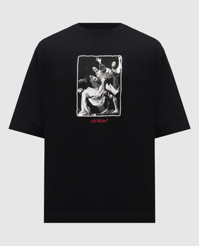 Off-White Чорна футболка Cards Painting 44MAA120F5J00T