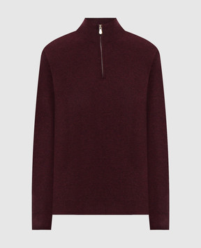 Brunello Cucinelli Бордовий джемпер з кашеміру M2200124