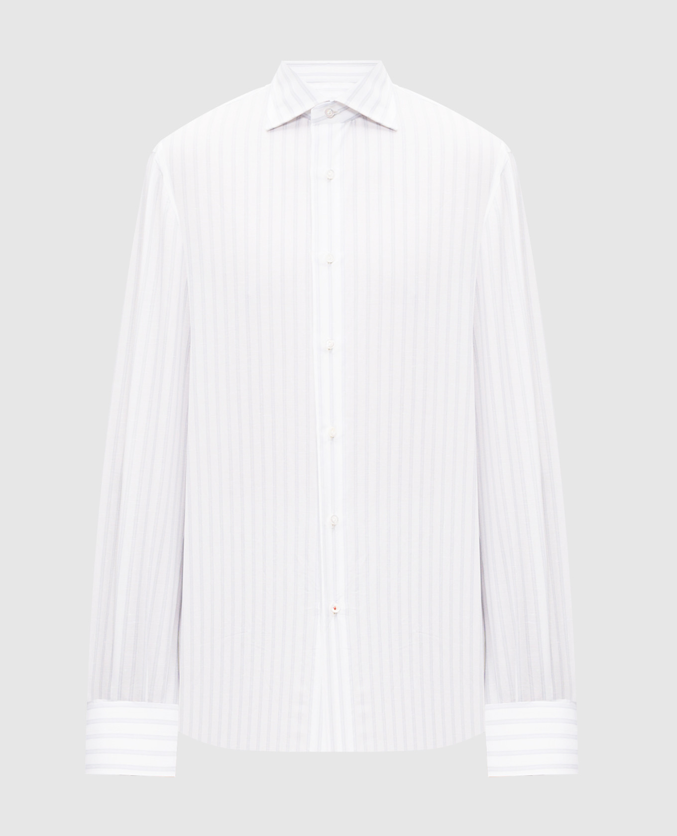 

Белая рубашка с леном в полоску, Белый, Рубашки