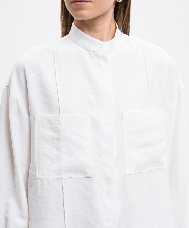 Dondup Белая рубашка с монограммой DC493IF0049DXXX изображение 5